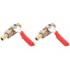 2pcs 1/4 Thread Ball Valves Corrosion Resistance Shut-off Switch Air