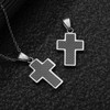 Scddboy Hip Hop Cross Necklace for Men Women,Black Textured Design