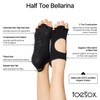 Toesox Half Toe Bellarina Yoga Socks – 2 Pack, Black,
