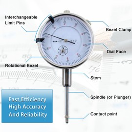 6434 Sleeve Height and Counter Bore Gauge Compatible with All Diesel Engines, Cylinder Bore Gauge Range: 0-1.00", Graduation: 0.001", Reading: 0-100