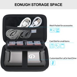 Lacdo Hard Drive Carrying Case for SanDisk Professional G-Drive ArmorATD – Rugged Portable External Hard Drive HDD USB-C USB 3.2 Gen 1 - SDPH81G 1TB 2TB 4TB 5TB Shockproof Protective Travel Bag, Black