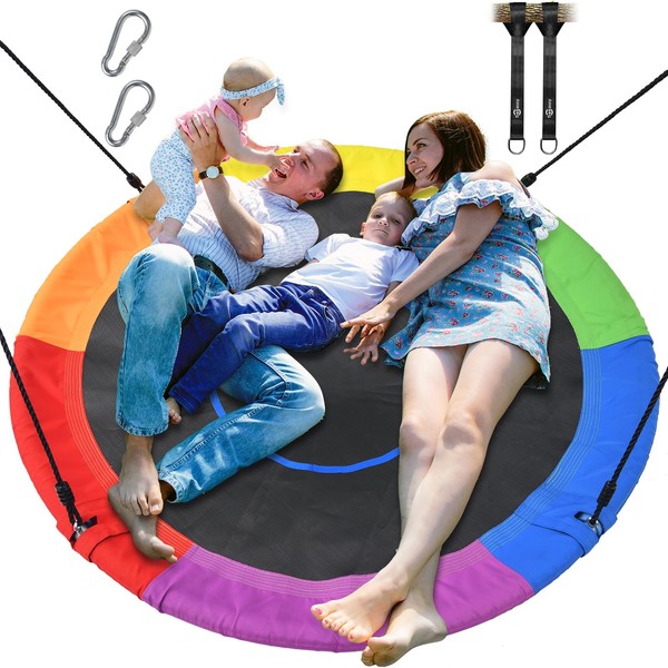 Trekassy 60" Large Saucer Tree Swing for Kids Adults 900D