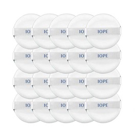 IOPE Air Cushion Makeup Puff / Sponge Puff 20-ct - White Polyurethane Foam Round Sponge - For Applying and Blending Foundation or Sunblock