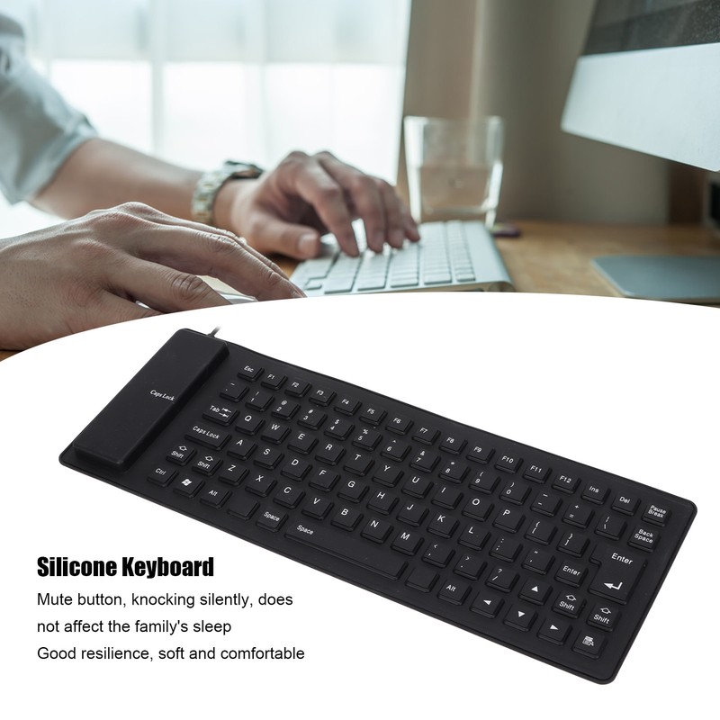 Silicone Keyboard Fully Sealed Design Lightweight Portable Silent Soft Comfortable