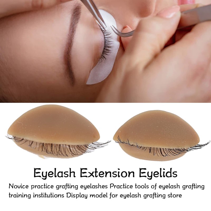 Mannequin Head Eyelids, 3 Pairs Replacement Realistic Eyelashes Extension Training