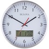 Bulova Manager Wall Clock C4810 | 14" Brushed Aluminum Industrial