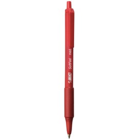 BIC Soft Feel Retractable Ballpoint Pen, Medium Point, Red, 12ct BIC SCSM11RD