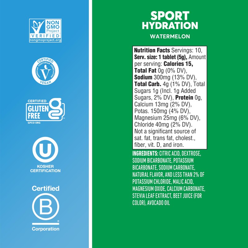 Nuun Sport Electrolyte Tablets with Magnesium, Calcium, Potassium, Chloride &