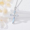 925 Sterling Silver Cross Moonstone Necklace,Elegant Cross Pendant Necklace for