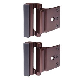 2 Pack Door Reinforcement Locks with 8 Screws, Withstand 800 Lbs Home Security Door Lock for Toddler, Childproof Door Lock (Brown)