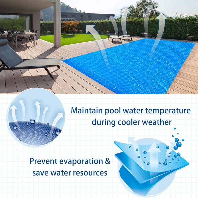 Amylove 8 x 8 ft Pool Hot Tub Solar Cover,