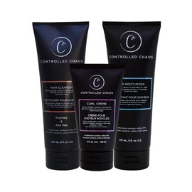Controlled Chaos Hair Care Set for Curly Hair - 3 Pack Including Shampoo, Conditioner, Curl Defining Cream to Control Frizz & Nourish All Hair Types