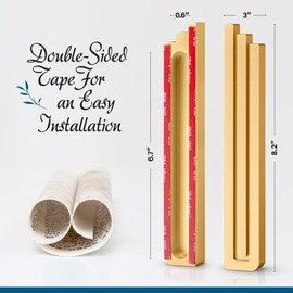 Mezuzah Case – Shin-Shaped Design Gold Aluminum 7"– Full Hebrew ש Shape – Easy Peel & Stick to Install – Waterproof Indoor/Outdoor Use – Home Blessing & Protection – Modern Judaica Decor