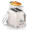 Wiltal Beige Cute Retro Toaster 2 Slice with 1.58" Wide