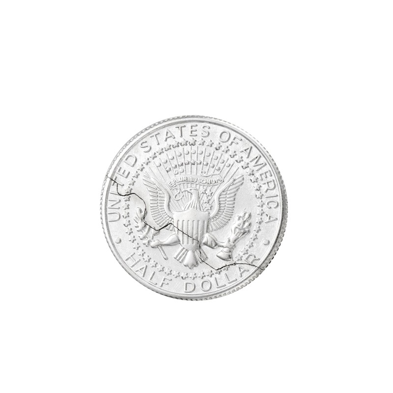 Magic Coin Close Up Props American Bite Illusion Half Dollar