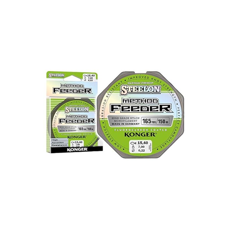 Konger Steelon Method Feeder Fluorocarbon Coated Monofilament Spool 150 m