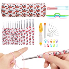 Crochet Hook Set, Set of 14X Ergonomic Crochet Hook Needle Kit for Beginners, Yarn Crochet Kit Crocheting Hooks, Hand Knitting Art Tools for Crocheters