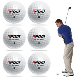 Xsybegdlk Practice Golf Balls, 6 Pcs PGM 42.6mm White Plastic Air Flow Golf Ball for Airflow Practice and Play for, Indoor or Outdoor(White)