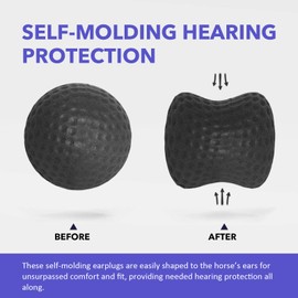 Harrison Howard EaseFit Equestrian Earplugs Horse Foam Ear Plugs Balls 4 PCS-Mars Black