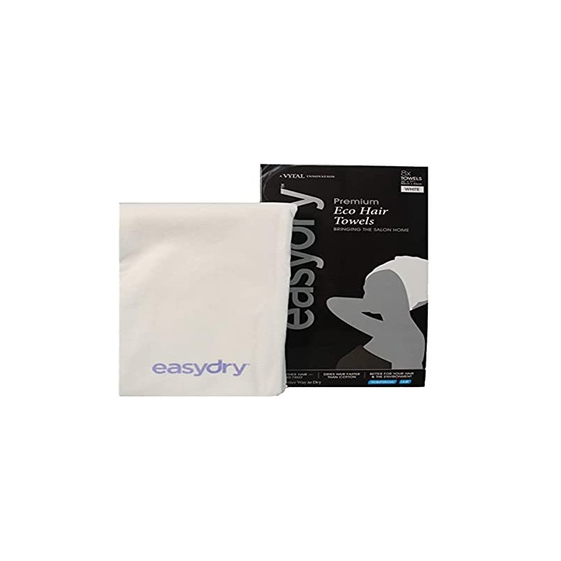 Easydry Premium Eco Hair Towels - White by Easydry for