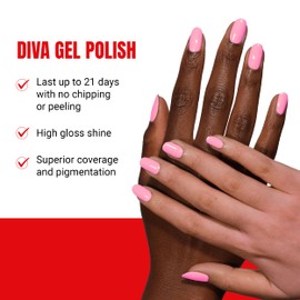 DAISY DND DND Diva Gel Polish Set, Soda Poppin Collection, UV/LED Gel Polish and Air Dry Nail Lacquer, Matching Chip-Free Polish Duo, 136 Candy Coated, 0.5 Fl Oz