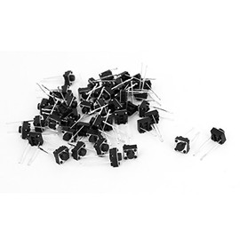 sourcingmap® 50 Pcs DIP 2 Pin Momentary Push Button Tactile Tact Switches 6x6x5mm