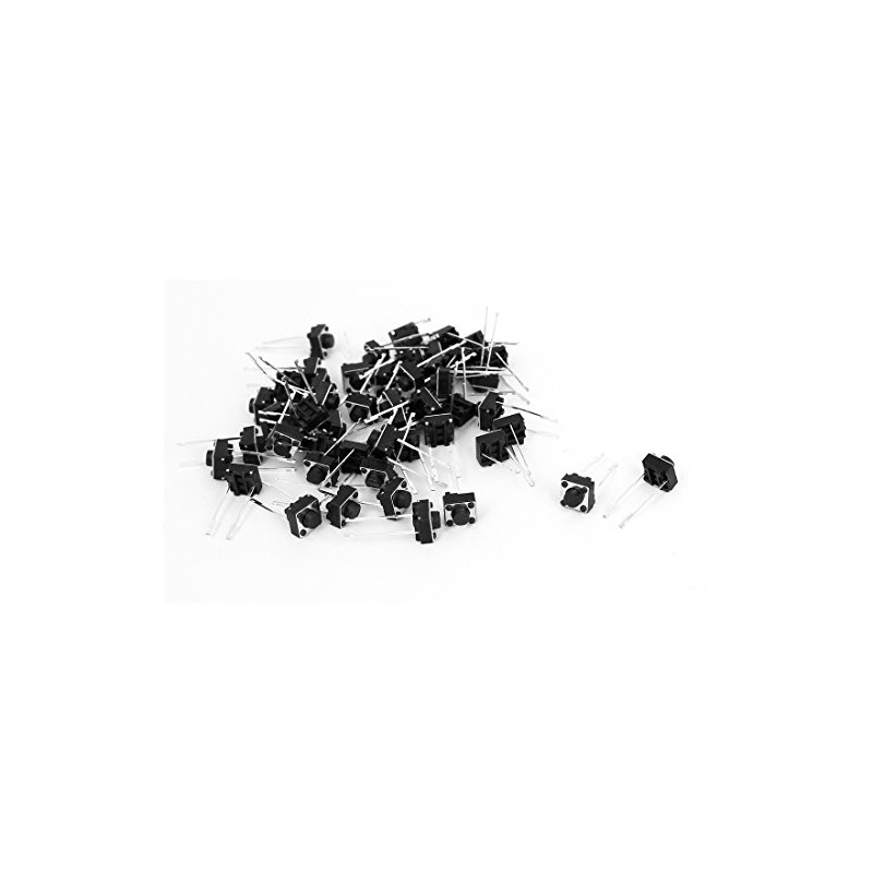sourcingmap® 50 Pcs DIP 2 Pin Momentary Push Button Tactile