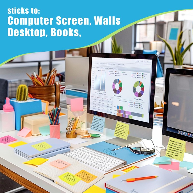 SACATR 30 Pads Lined Sticky Notes, Sticky Note Pads 3x3