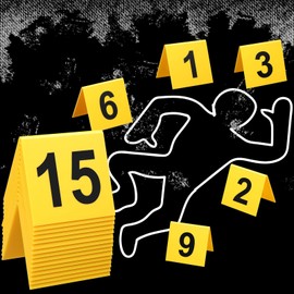 15 Pcs Evidence Markers Crime Scene Markers Tents Crime Scene Decorations Crime Scene Markers Mystery Decorations for Kids Adults Detective Game Murder Theme Clue Game Party Decoration