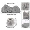 WUBAYI 3pcs Spa Headband Set/Portable Waterproof Wristband Makeup Headband/Soft Plush