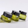 2PCS 50ml/1.7oz Empty Green Glass Cosmetic Jars with Lids Refillable