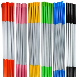 4ft Pro Snow Stakes - 48" x 5/16" Driveway Markers, Pointed Tip, Hy Viz Reflective Tape, Armor Cap (Choose Color/Quantity) (10, Green)