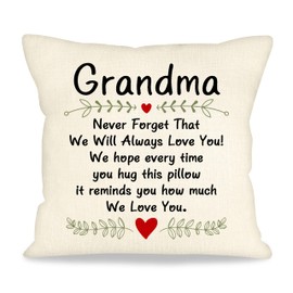 ACAROMAY Gifts from Grandma Never Forget that We will Always Love You Gifts Cushion Cover Pillowcases for Grandmother Nonna Oma Cushion Decorative Pillow Cases 45x45 cm (Grandma-a)