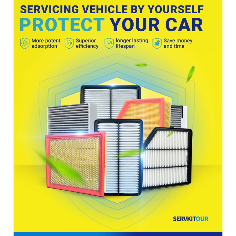 SERVKITOUR Engine and Cabin Air Filter Set for Tundra (2014-2021)