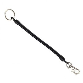 Multi-purpose Anti-theft Spring Coil Lanyard Keychain Black 10ea