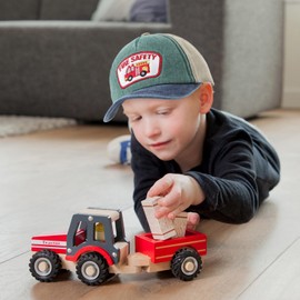 Toddler Boys Fire Truck Excavator Hat Cute Embroidered Baseball Cap Washed Cotton Vintage Hats for Kids Age 3-8