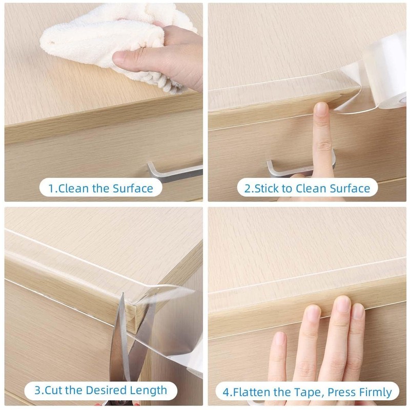 Clear Edge Protector Strip, 2in x 6.56FT, Sharp Edge Wrap