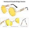 FEISEDY Retro Steampunk Gafas de sol redondas John Lennon Hippie