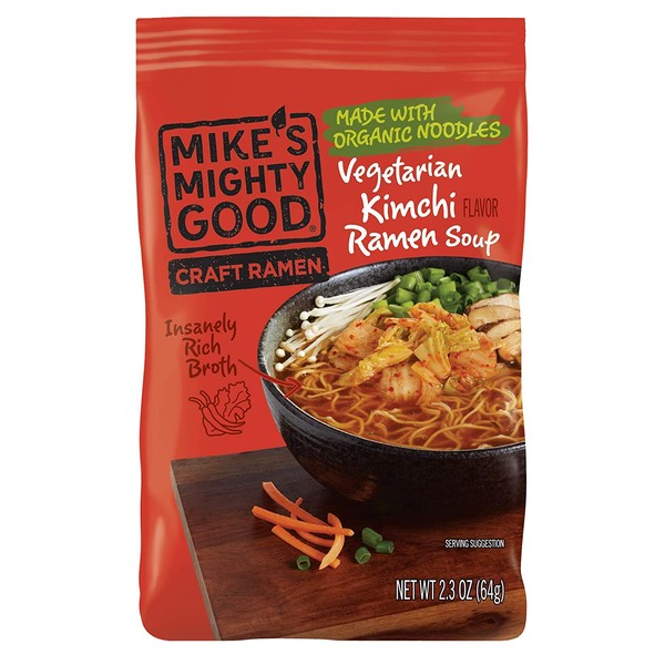 Mike's Mighty Good Craft Ramen Vegetarian Kimchi Soup, 2.3 Ounce Pillow Pack (Pack of 7)