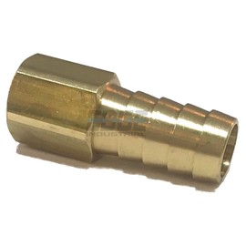EDGE INDUSTRIAL 1/2" Hose ID to 1/4" Female NPT FNPT Straight Brass Fitting Fuel/AIR/Water/Oil/Gas/WOG (Qty 01)