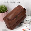 PU Leather Toiletry Bag Large Capacity Travel Organizer Bag with
