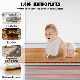 VEVOR PEX Heat Transfer Plates, 200 pcs Box Radiant Heat Transfer Plates, 2ft Aluminum PEX Heat Transfer Plates, 1/2 inch Heat Transfer Plates designed for PEX Tubing