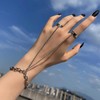 Cimenexe Punk Layered Finger Bracelet Thick Slave Bracelet Half Open
