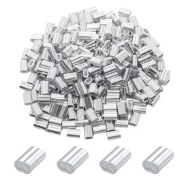 Pine & Linen 250 Pcs 1/16" Aluminum Cable Crimp Sleeves, Wire Rope Crimping Loop Sleeve Ferrules, Double Barrel Crimp Sleeves for Cable and Wire Rope