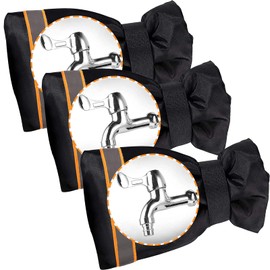 3PCS Large Outside Tap Cover with Reflective Strip, Outdoor Tap Cover for Winter, Waterproof & Thickened Tap Jacket, Tap Cosy Cover Protects Your Tap from Freezing Bursting - 20x15cm