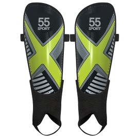55 Sport X-Force Club Adult & Junior Football Shin Guards - Black - Medium