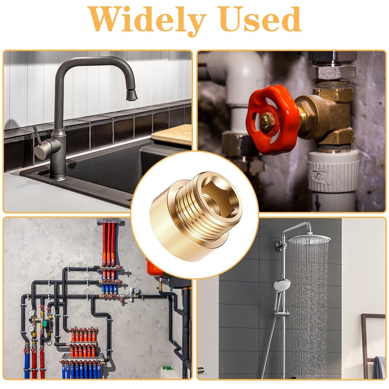 2Pcs Shower Head Extension Arm Shower Head Adapter, Brass G1/2
