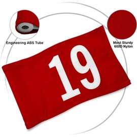 2BUT Standard Golf Flag Number 19 Golf Pin Flag Practic Putting Green Golf Flag For Backyard Garden Double-Sewn 600D Nylon Miniature Pin Flag (20"x13")