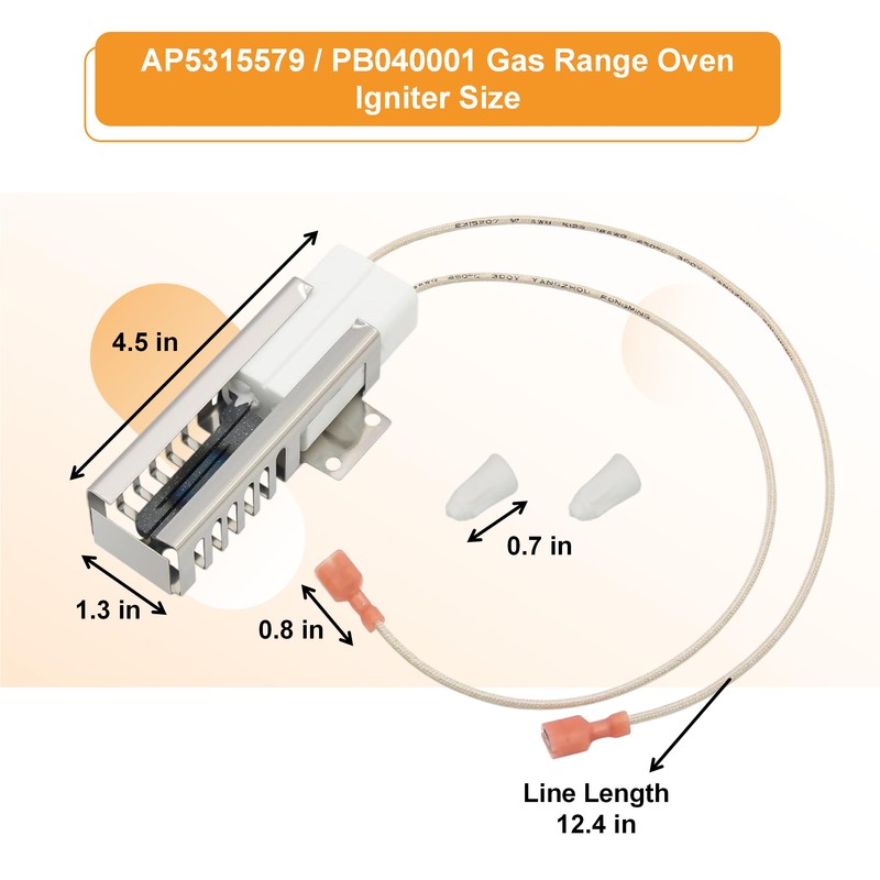 Long Term 2 Pcs PB040001/ AP5315579 Gas Range Oven Igniter