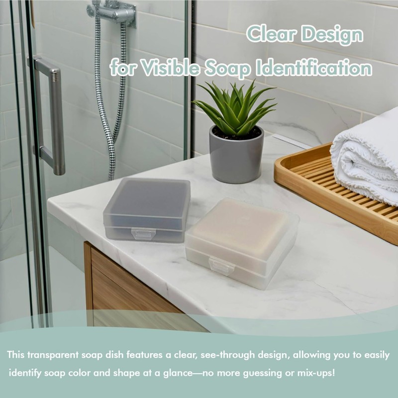 Elimeta Soap Container, Shower Square Bar Holder Fit Handmade Soap,